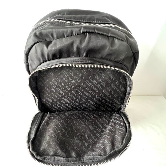 Steve Madden Black Two-Pocket Nylon Padded Backpack Bag W/ Detachable Pouch, NWT - Picture 12 of 16